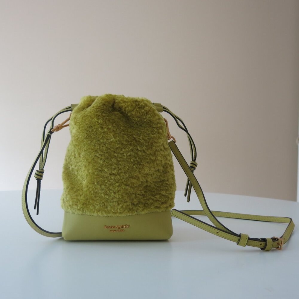 Kate Spade Eva Faux Shearling Bucket Phone Crossbody BNWT